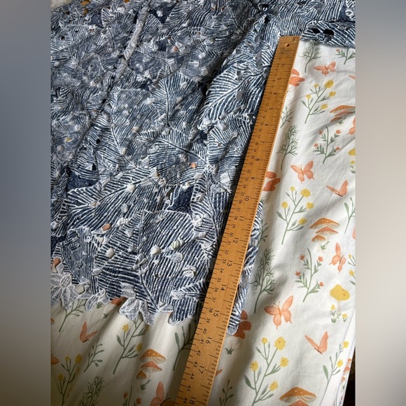 Chico’s lace cardigan jacket blue size 2x scalloped hems - Picture 9 of 11